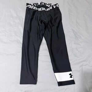 Under Armour HeatGear Youth Medium Fitted Black Athletic Leggings